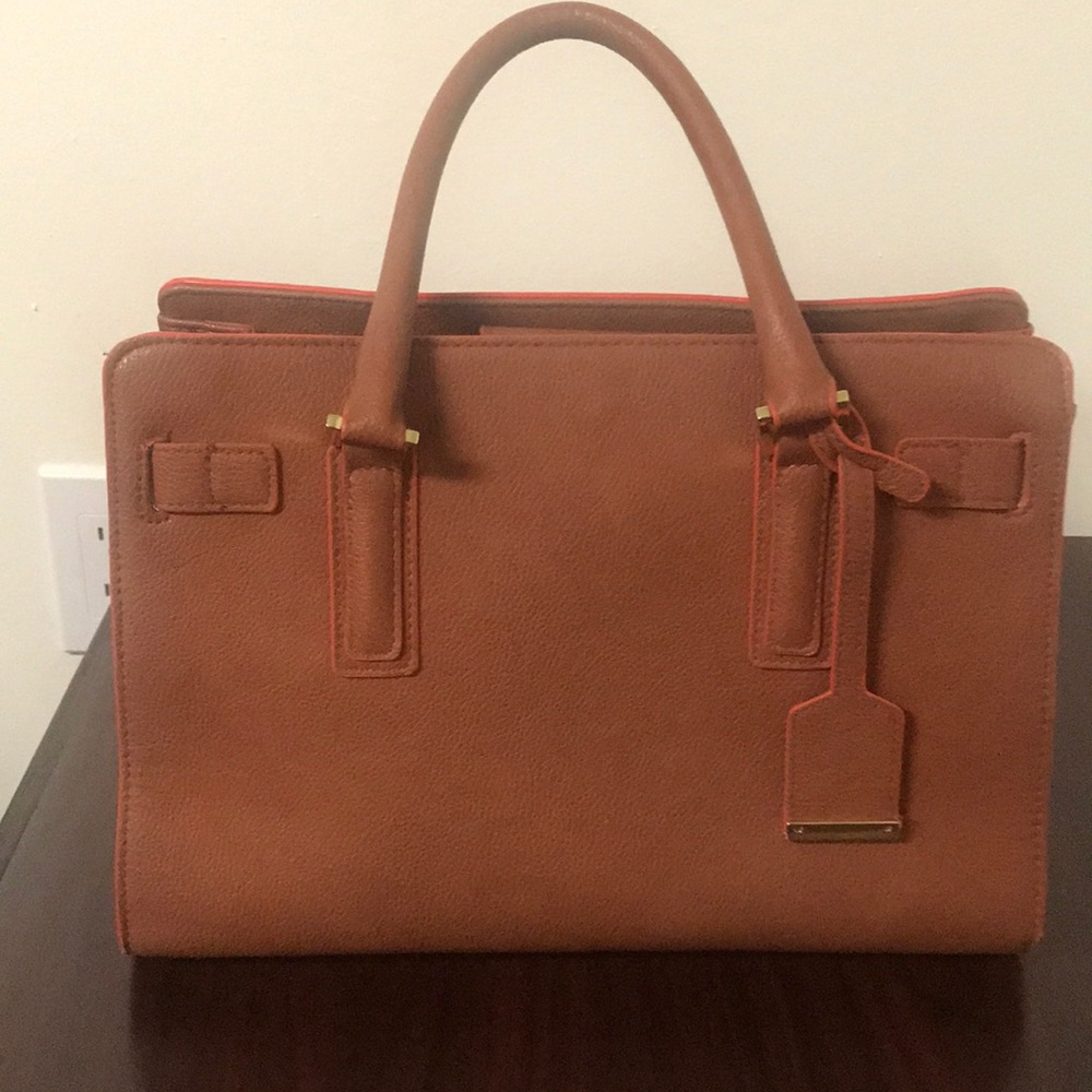 Brown faux leather purse